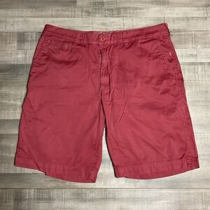 Men's Quiksilver 9.5" Inseam‎ Solid Red Chino Shorts Straight Tapered Size 36